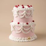 Pink white cake vintage