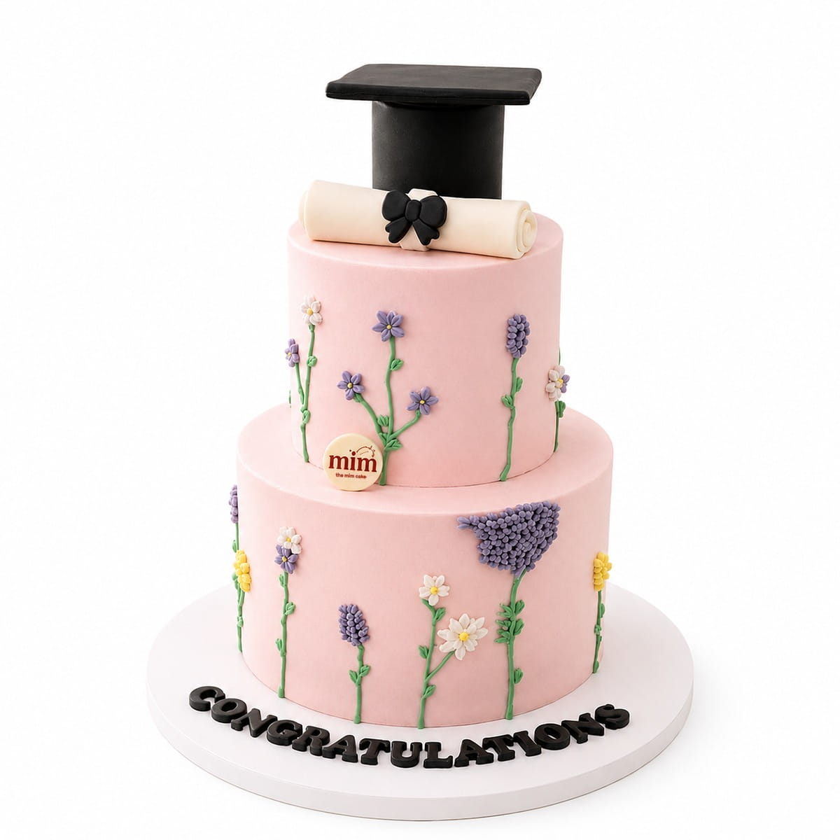 WhatsApp Image 2026-06-08 at 5.15.43 AM Pink Blossom Graduation Cake - Image 1