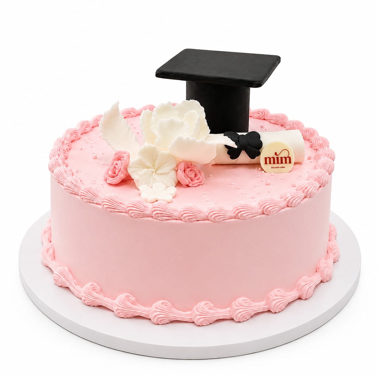 WhatsApp Image 2026-06-08 at 5.26.34 AM Pink Graduation Bloom Cake - Image 1