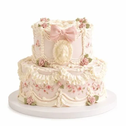 Vintage Rose Bow Cake