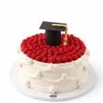 Raspberry Graduation Cake