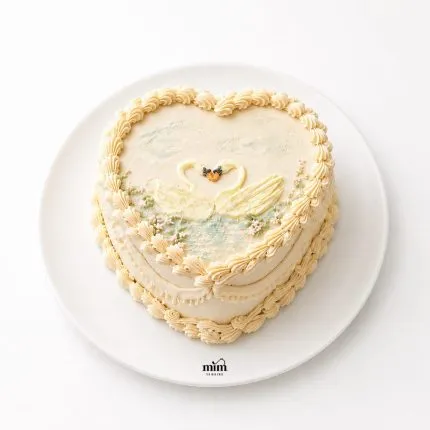 Swan Lake Heart Cake