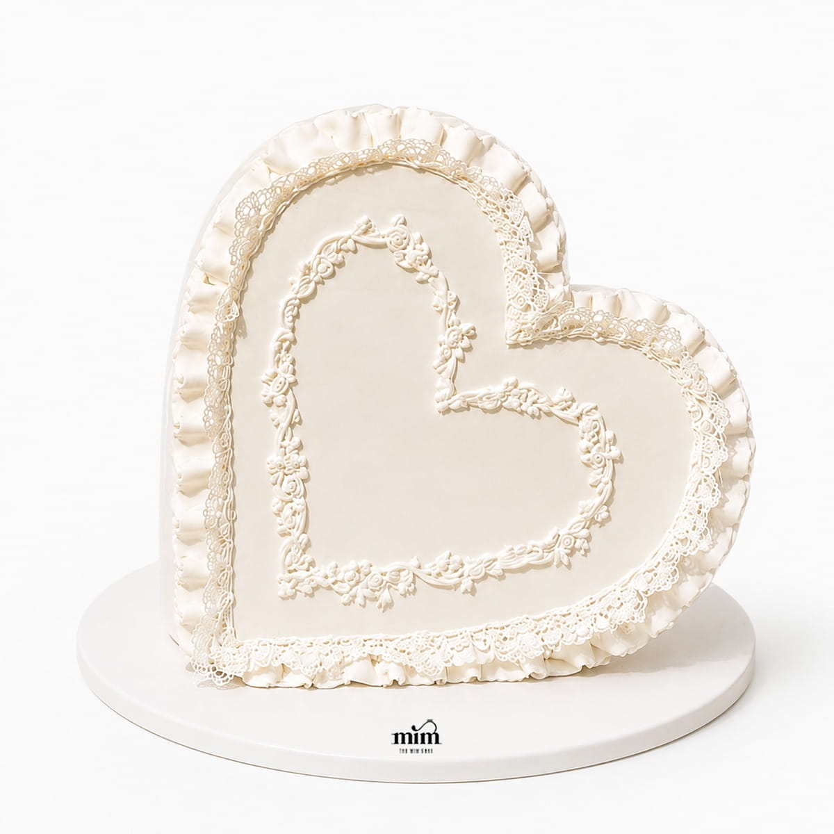 WhatsApp Image 2026-06-17 at 6.25.45 AM Lace Heart Cake - Image 1