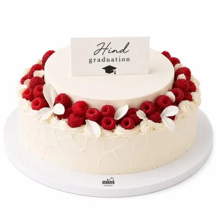 Raspberry Graduation Cake