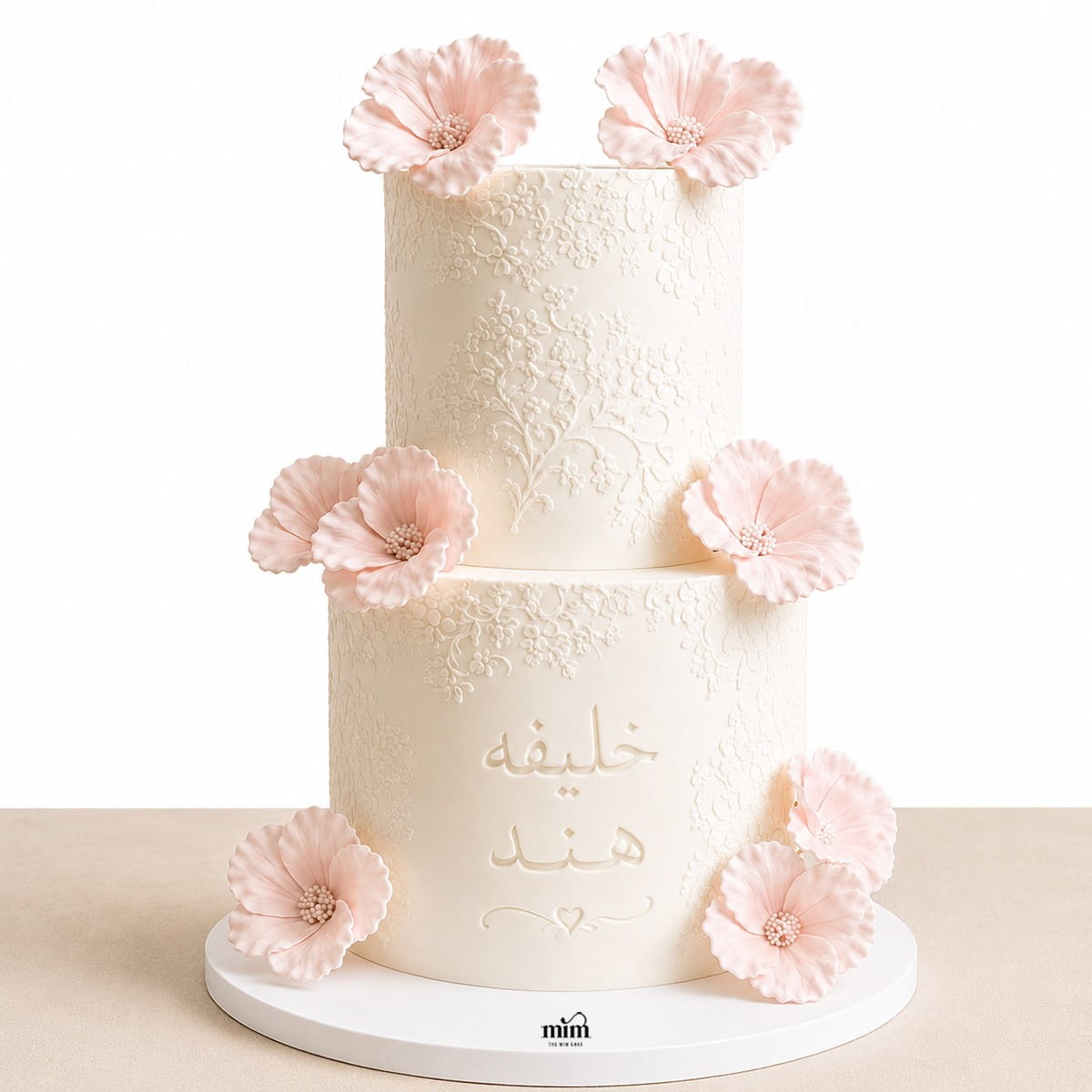 WhatsApp Image 2026-06-28 at 11.50.57 AM Blush Lace Wedding Cake - Image 1