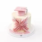 Pink Butterfly Graduation Cake