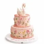 Blushing Swan Graduation Cake