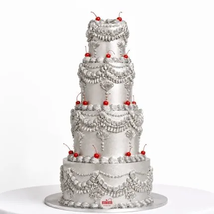 Silver Cherry Grandeur Cake