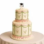 Swan Graduation Garden Cake