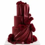 Crimson Rose Draped Cake
