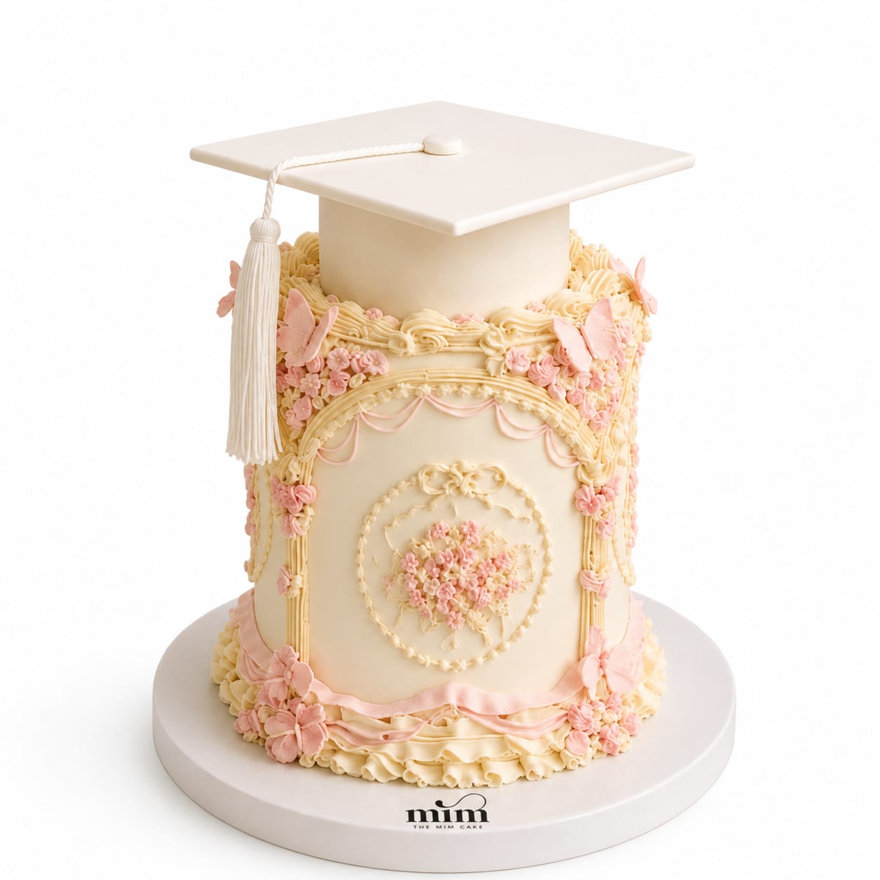 WhatsApp Image 2026-07-06 at 1.23.39 PM Elegant Blush Graduation Cake - Image 1