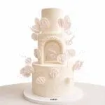 Modern Arch & Petal Wedding Cake.