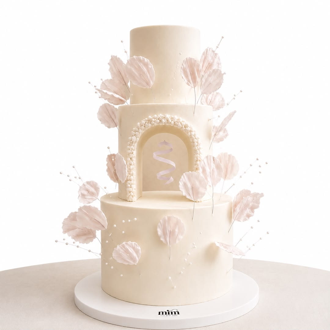 WhatsApp Image 2026-07-06 at 3.12.54 PM Modern Arch & Petal Wedding Cake. - Image 1