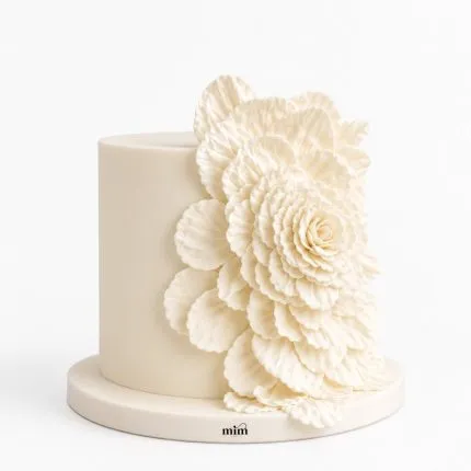 Ivory Cascading Petal Cake.