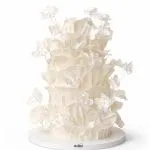 White Ruffle & Butterfly Cake.