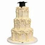 Vintage Ivory Graduation Cake
