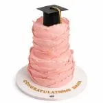 Blush Petal Graduation Cake