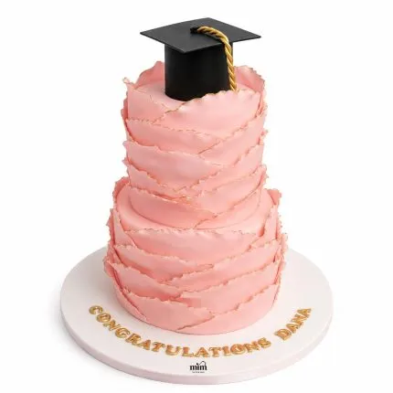 Blush Petal Graduation Cake