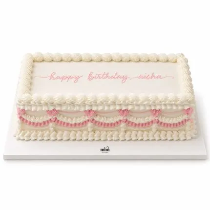 Classic Pink Ribbon Birthday Cake