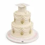 Ivory Floral Graduation Cake