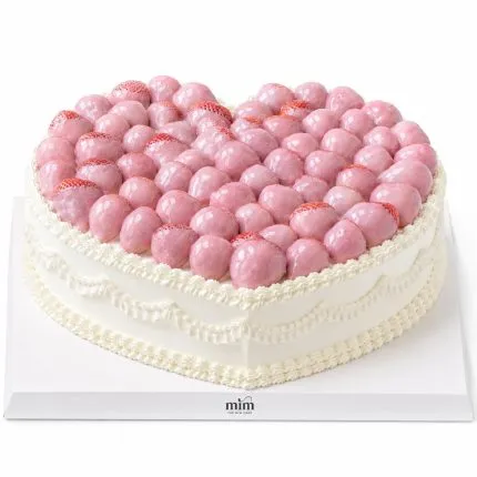 Pink Strawberry Heart Cake