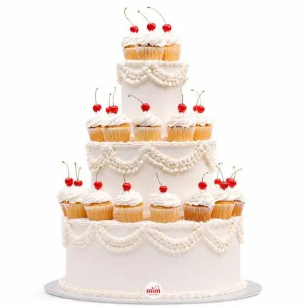 Cherry Cupcake Cascade Cake