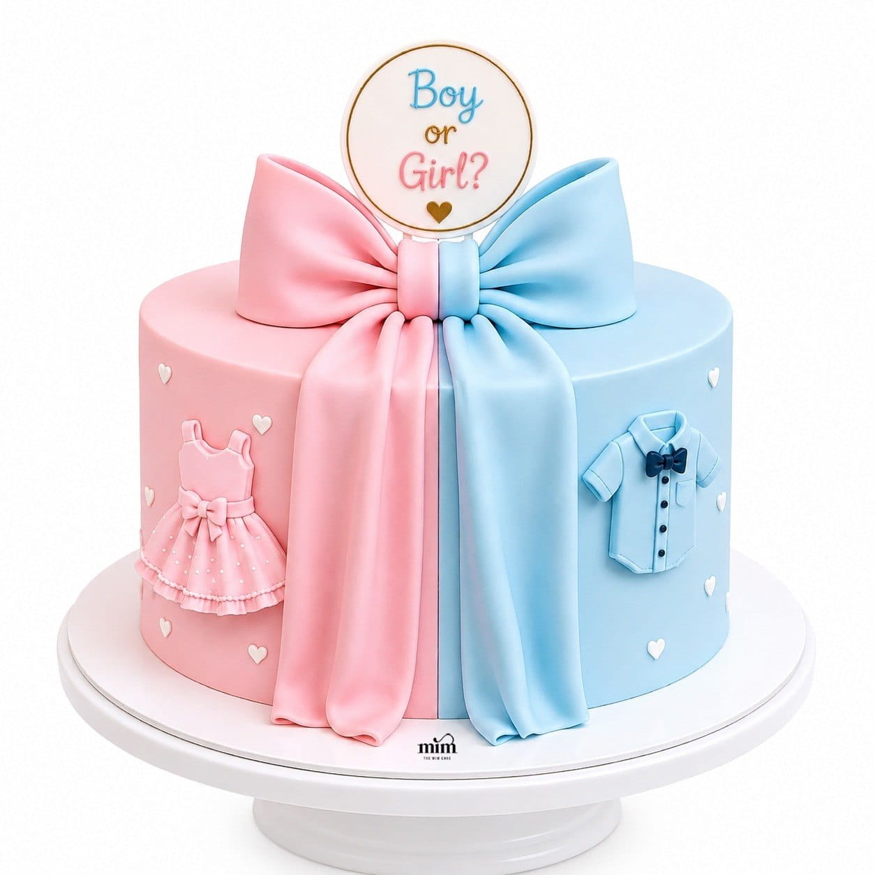 هاد منتج حيكون فيه خيار حشوتين اما حشوة بينك او ازرق تصنيفه حيكون Gender Reveal خيارات التوصيل نفس المنتجات السابقة Boy or Girl Gender Reveal Bow Cake 🎀💙🩷 - Image 1
