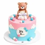 Teddy Bear Gender Reveal Cake 🧸💙🩷