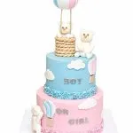 Boy or Girl Teddy Bear Reveal Cake 🧸💙🩷