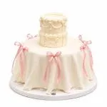 Pink Ribbon Vintage Cake 🎀🤍